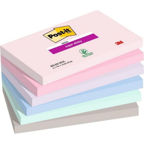 Picture of POST-IT 3M 655 6pz 76X127 SOULFUL SUPERSTICKY