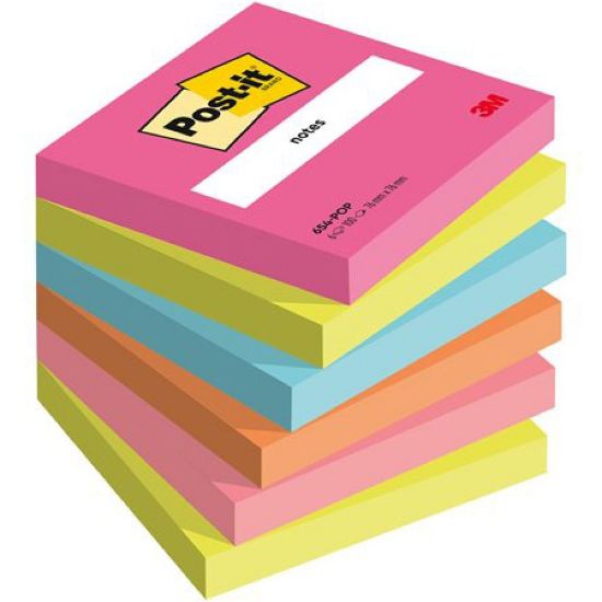 Immagine di POST-IT 3M 654 6PZ 76X76 BANGKOK SUPER STICKY - 3616S