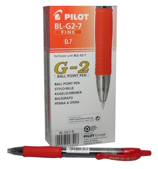 Picture of PENNA SFERA PILOT G-2 GRIP RED SCATTO 0,7mm 12pz - 40536R