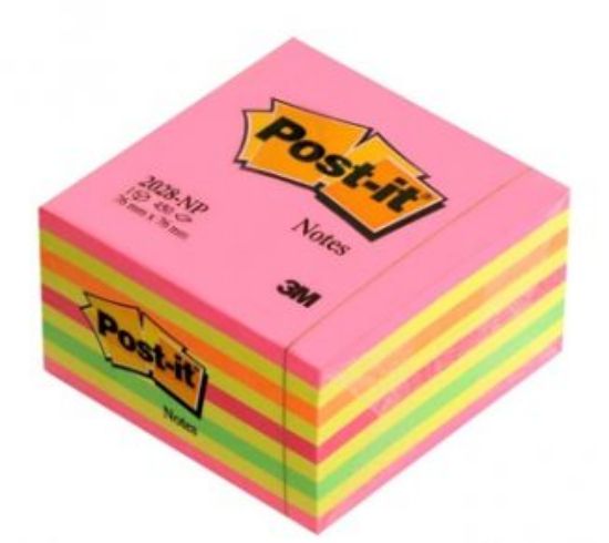 Picture of POST-IT 3M CUBO 76X76 450FG 2028NP ROSA LOLLIPOP