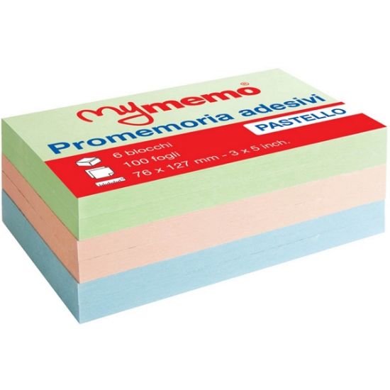 Immagine di POST-IT MEMO TIP 655 6pz 76X127 COL.ASS.PASTELLO - 3615AS