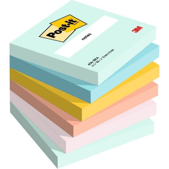 Immagine di POST-IT 3M 654 6pz 76X76 MIAMI SUPER STICK