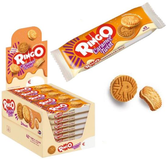 Immagine di BISCOTTI RINGO PAVESI CARAMEL TWIST 25,7g 42pz