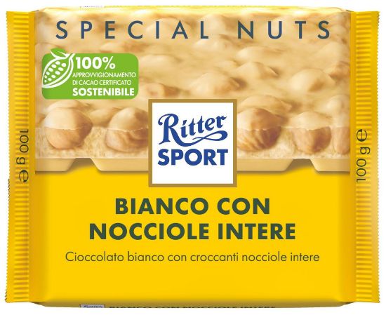 Picture of RITTER TAVOLETTE 10pz 100gr NOCCIOLE INTERE BIANCO - EX