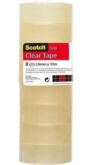 Immagine di SCOTCH TRASPARENTE 19mm X 33mt 8pz 3M (508)