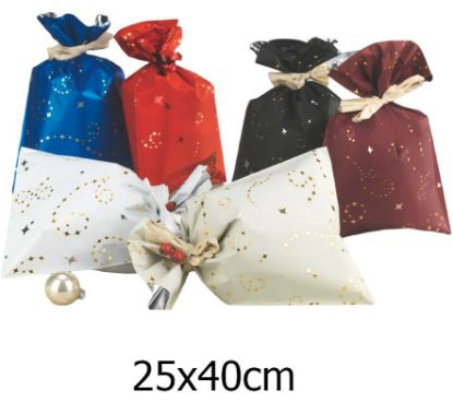 Picture of BUSTA REGALO CELLO DECOR STELLANTI 25x40cm 100pz