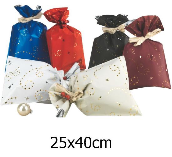 Immagine di BUSTA REGALO CELLO DECOR STELLANTI 25x40cm 100pz