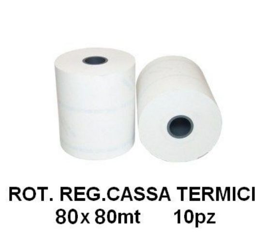 Picture of ROTOLI REGISTRATORE CASSA TERMICI 80x80mt 10pz