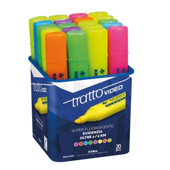 Picture of EVIDENZIATORE FILA TRATTO VIDEO 20pz COLORI ASSORTITI - F8300