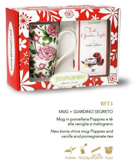 Picture of REGINADIFIORI SCATOLA REGALO MUG + TE' GIARDINO SEGRETO