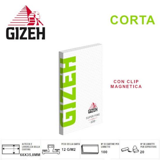 Immagine di CARTINE GIZEH CORTA DOPPIA GREEN SUPER FINE 20pz Custodia Magnetica - PROV-A01090005