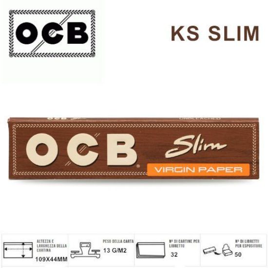 Immagine di CARTINE OCB KS SLIM VIRGIN BROWN 50pz - (Acc. 5,76) - PROV-A00972002