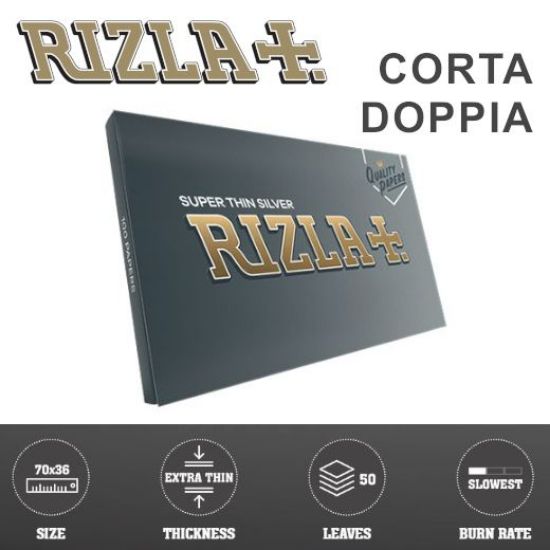 Picture of CARTINE RIZLA CORTA SILVER DOPPIA 25pz (Acc. 9)-A00015005