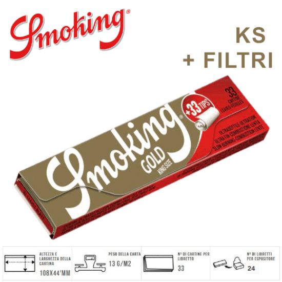 Immagine di CARTINE SMOKING KS SLIM GOLD 24pz (33fg+33filtri) (Acc. 5,7024)-D00004012