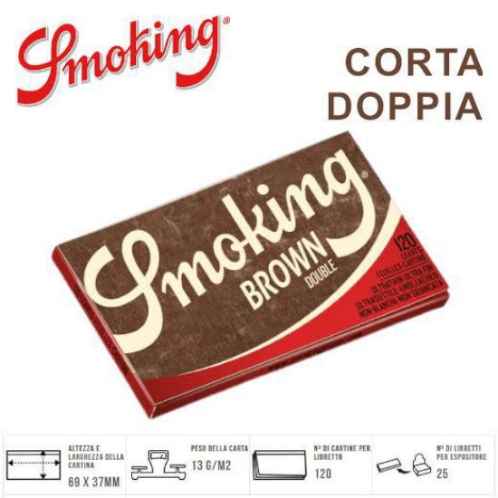 Picture of CARTINE SMOKING CORTA DOPPIA BROWN 25pz (Acc. 10,8)-A00021007