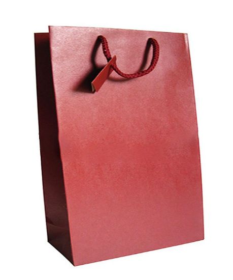 Picture of SACCHETTI SHOPPER RINFORZATA BORDEAUX 36x12x41cm 12pz CON MANICO CORDA