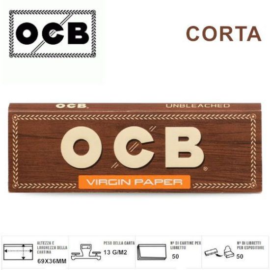 Picture of CARTINE OCB CORTA VIRGIN BROWN 50pz (Acc. 9) - PROV-A02637002