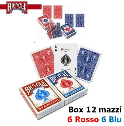 Picture of CARTE DA POKER BICYCLE 12pz STANDARD ROSSO/BLU