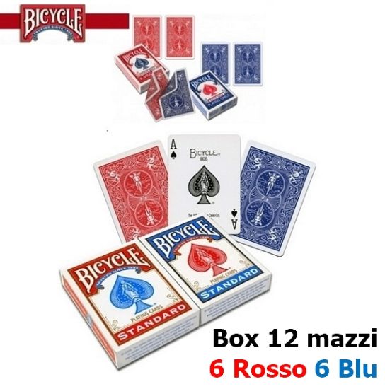 Immagine di CARTE DA POKER BICYCLE 12pz STANDARD ROSSO/BLU