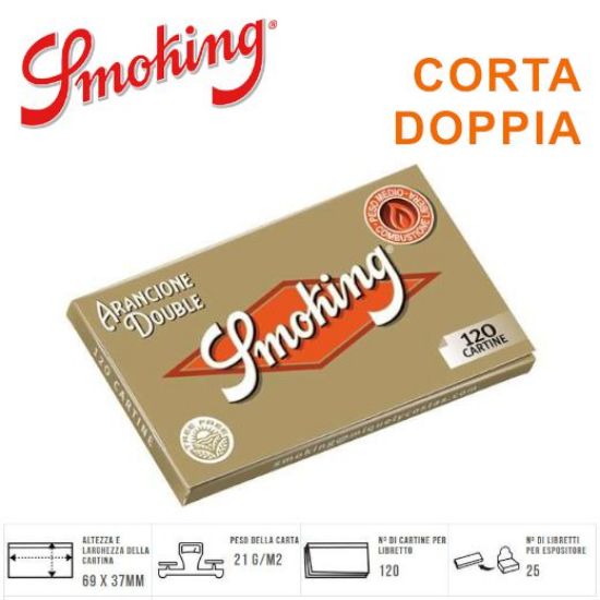 Picture of CARTINE SMOKING CORTA DOPPIA ORANGE 25pz (Acc. 10,8)-A00018007