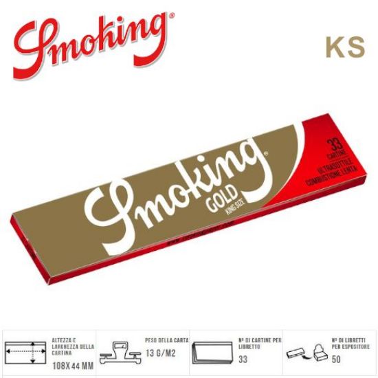 Picture of CARTINE SMOKING KS SLIM GOLD ORO 50pz (Acc. 5,940)-A00025010