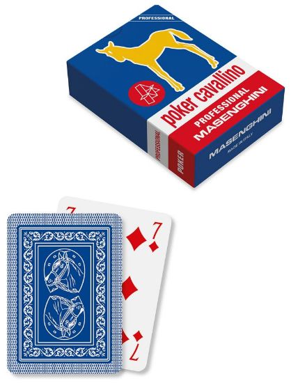 Picture of CARTE DA POKER CAVALLINO BLU MASENGHINI 1pz ORO PROFESSIONAL