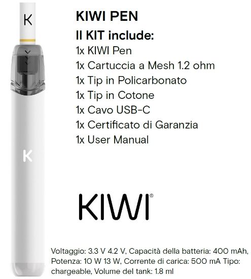 Picture of KIWI PEN KIT ARTIC WHITE - KIWI VAPOR (pvp.29,90)