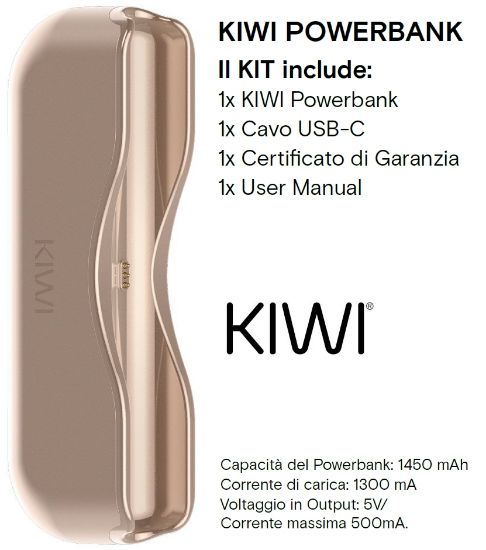 Picture of KIWI POWER BANK LIGHT PINK - KIWI VAPOR (pvp.39,90)