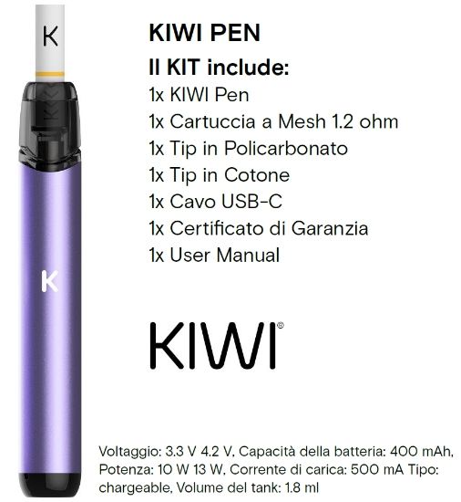 Picture of KIWI PEN KIT SPACE VIOLET - KIWI VAPOR (pvp.29,90)