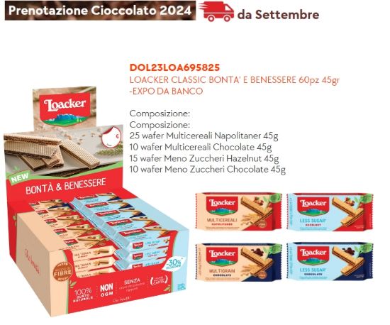 Picture of LOACKER CLASSIC BONTA' E BENESSERE 60pz 45gr - EXPO DA BANCO - PR2024