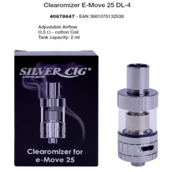 Picture of SILVER CIG ATOMIZZATORE TANK 1pz MODELLO EMOVE