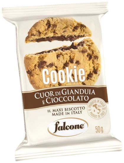 Picture of BISCOTTI FALCONE COOKIES 50gr 13pz - CUOR DI GIANDUIA E CIOCCOLATO