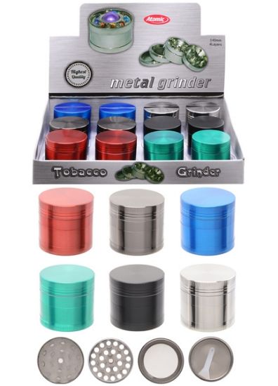 Picture of TRITATABACCO EXPO 12pz GRINDER ATOMIC 4parti 42mm METAL COLORI ASSORTITI