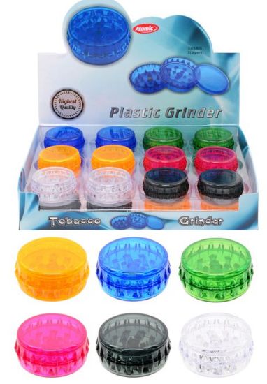 Immagine di TRITATABACCO EXPO 24pz GRINDER ATOMIC PVC 48mm COLORI ASSORTITI