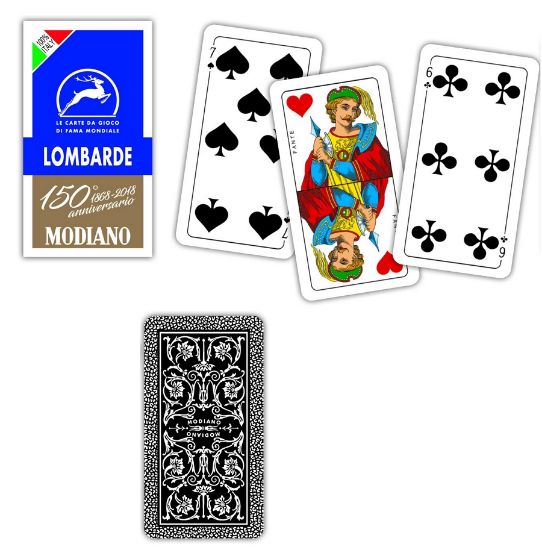 Picture of CARTE DA GIOCO LOMBARDE 150 BLU "con numero" MODIANO 1pz