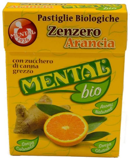 Picture of MENTAL PASTIGLIE BIO 16pz ZENZERO ARANCIA CON ZUCCHERO DI CANNA