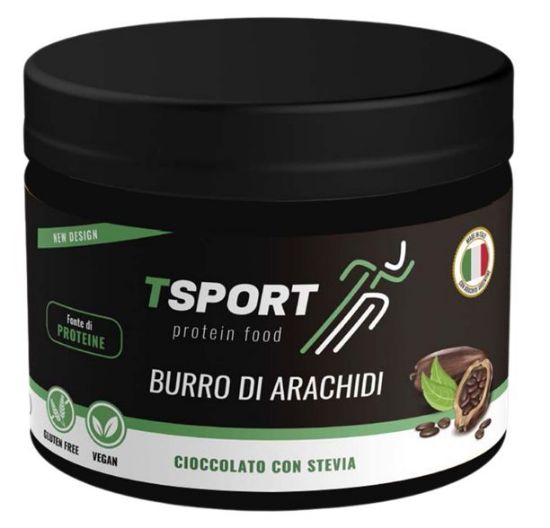 Picture of BURRO DI ARACHIDI TSPORT CIOCCOLATO STEVIA 6pz 550gr