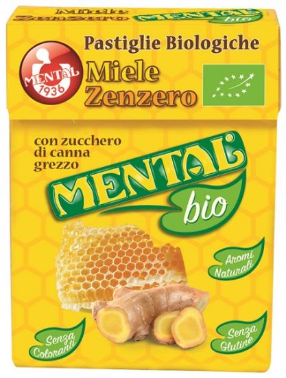 Picture of MENTAL PASTIGLIE BIO 16pz ZENZERO MIELE CON ZUCCHERO DI CANNA