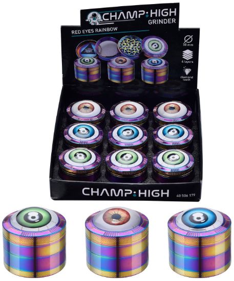 ItabWeb  TRITATABACCO EXPO 9pz CHAMP GRINDER RED EYES RAINBOW