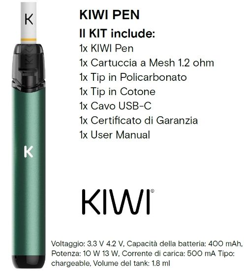 Picture of KIWI PEN KIT MIDNIGHT GREEN - KIWI VAPOR (pvp.29,90)