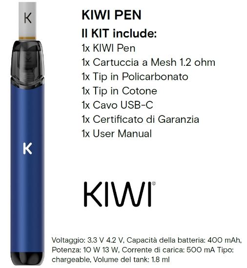 Picture of KIWI PEN KIT NAVY BLUE - KIWI VAPOR (pvp.29,90)