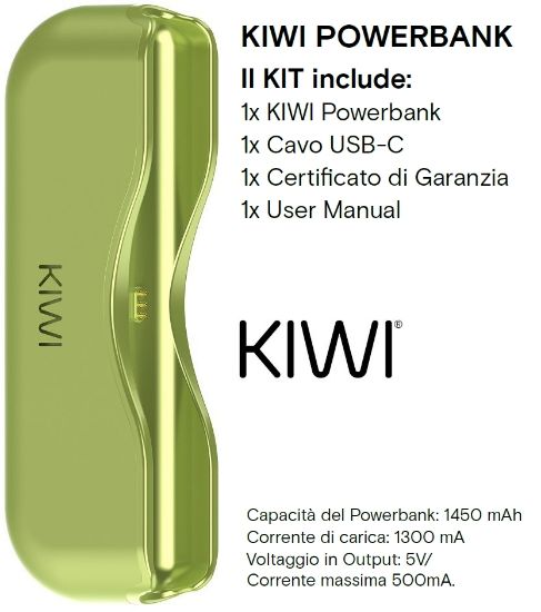 Picture of KIWI POWER BANK FURY GREEN - KIWI VAPOR (pvp.39,90)