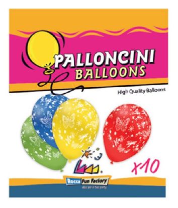 Picture of PALLONCINI COLOR 10pz 26cm FARFALLE