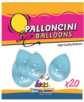 Picture of PALLONCINI COLOR 20pz 25cm E' NATO AZZURRO