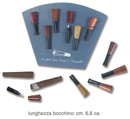 Immagine di BOCCHINI IN RADICA PER SIGARO 6pz SLIM TOSCANELLO TOSCANO GEIT