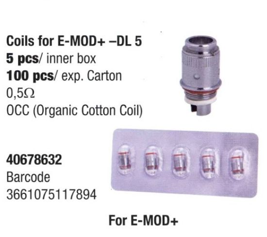 Picture of SILVER CIG RESISTENZA COILS (0,9) 1x5pz MODELLO E-MOD