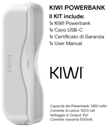 Immagine di KIWI POWER BANK ARTIC WHITE - KIWI VAPOR (pvp.39,90)