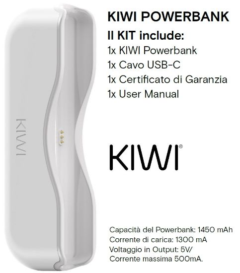 Picture of KIWI POWER BANK ARTIC WHITE - KIWI VAPOR (pvp.39,90)