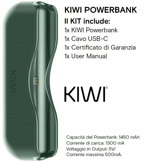 Picture of KIWI POWER BANK MIDNIGHT GREEN - KIWI VAPOR (pvp.39,90)