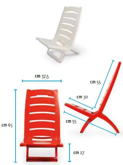 Picture of SPIAGGINA SEDIA SPIAGGIA PCV 1pz BIANCO Dim.37,5x55x65cm